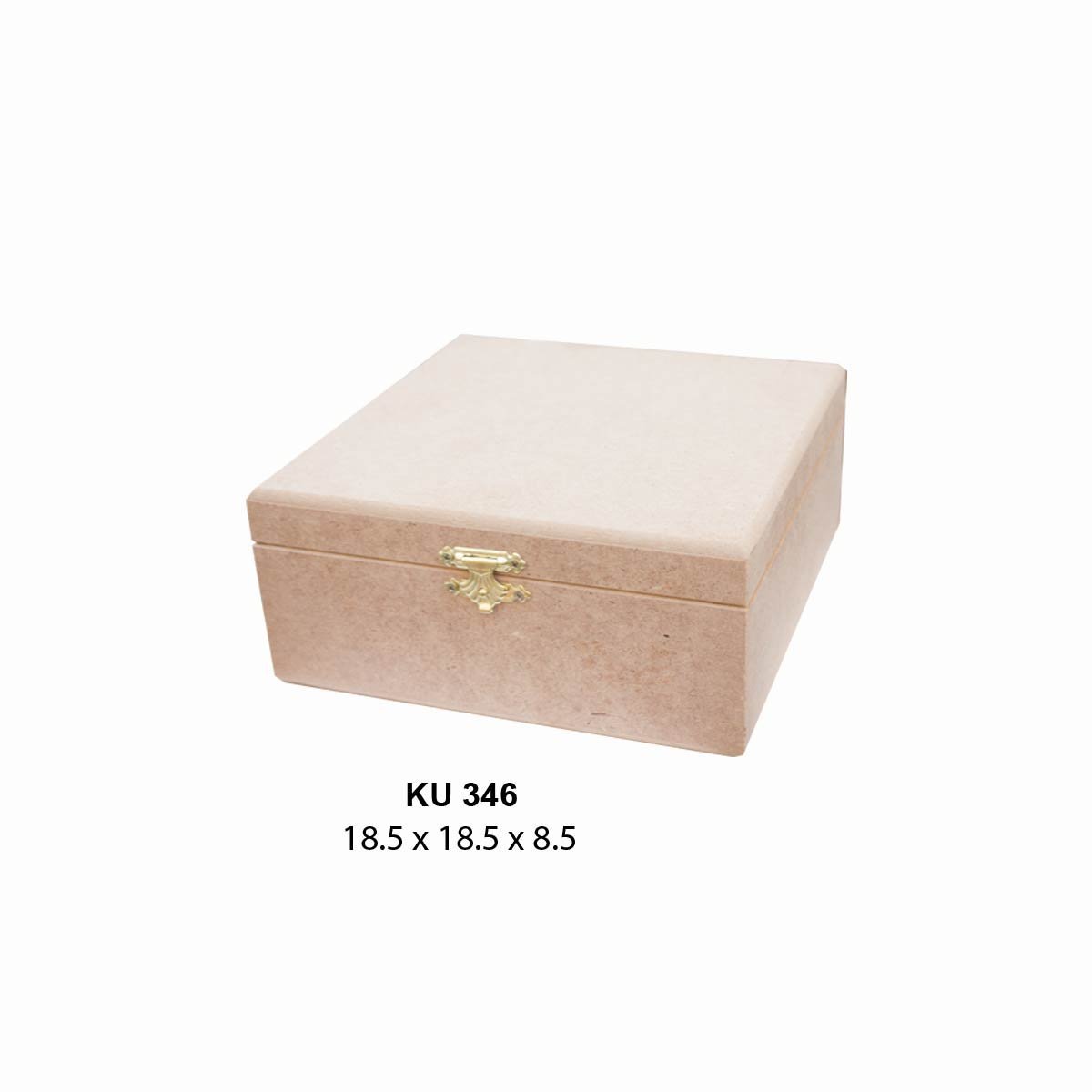 Ahşap Ortaboy Klipsli Kare Kutu 18,5x18,5cm KU346