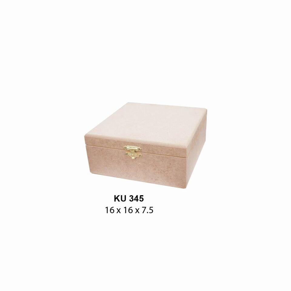 Ahşap Küçük Klipsli Kare Kutu 16x16cm KU345