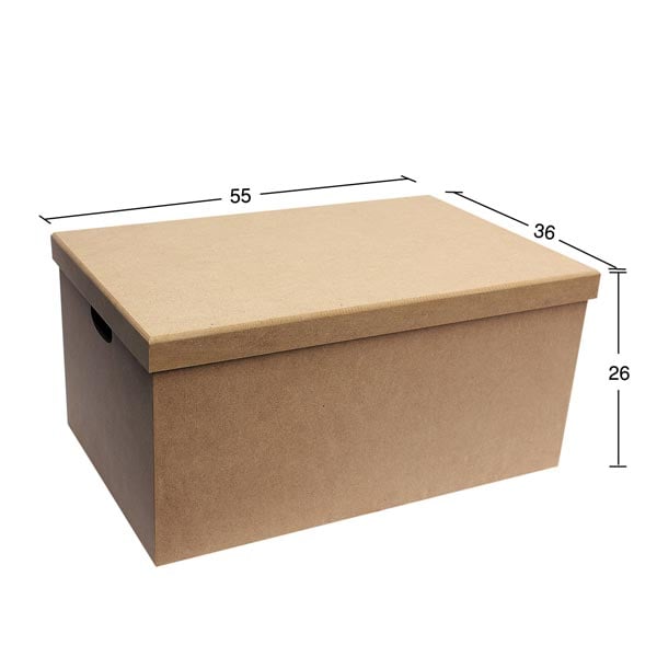 Ahşap Büyük Dikdörtgen Oyuncak Kutu 55x36cm KU333