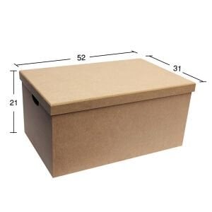 Ahşap Küçük Dikdörtgen Oyuncak Kutu 52x31cm KU332