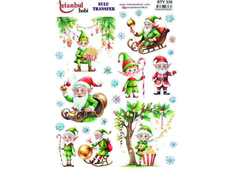 Yılbaşı Sulu Transfer Kağıdı 25x35cm STY-330
