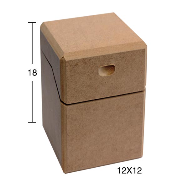 Ahşap Büyük Z Kesim Saklama Kabı 12x12cm KU329