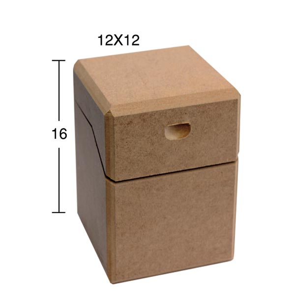 Ahşap Ortaboy Z Kesim Saklama Kabı 12x12cm KU328