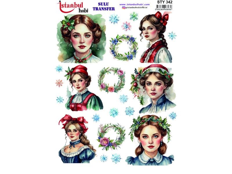 Yılbaşı Sulu Transfer Kağıdı 25x35cm STY-342