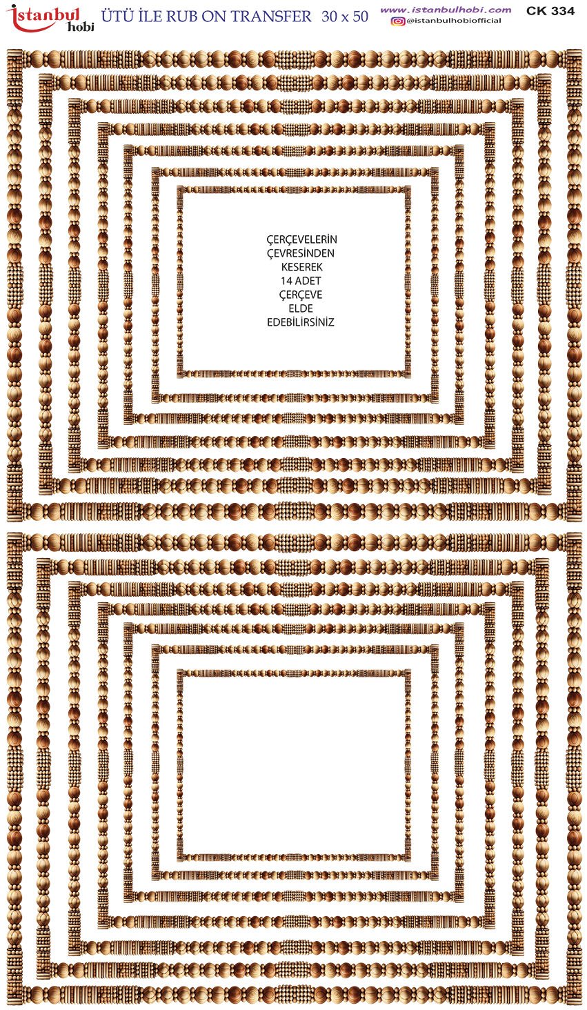Ütü İle Rub On Transfer 30x50cm CK334
