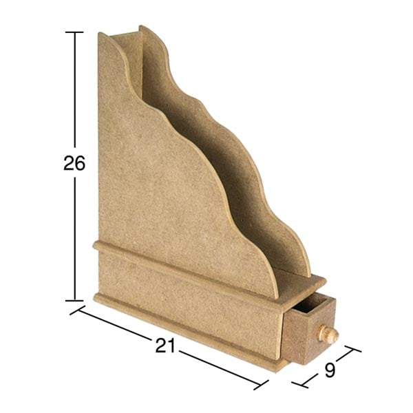 Ahşap Çekmeceli Kitap Kutu 26x21cm KU308