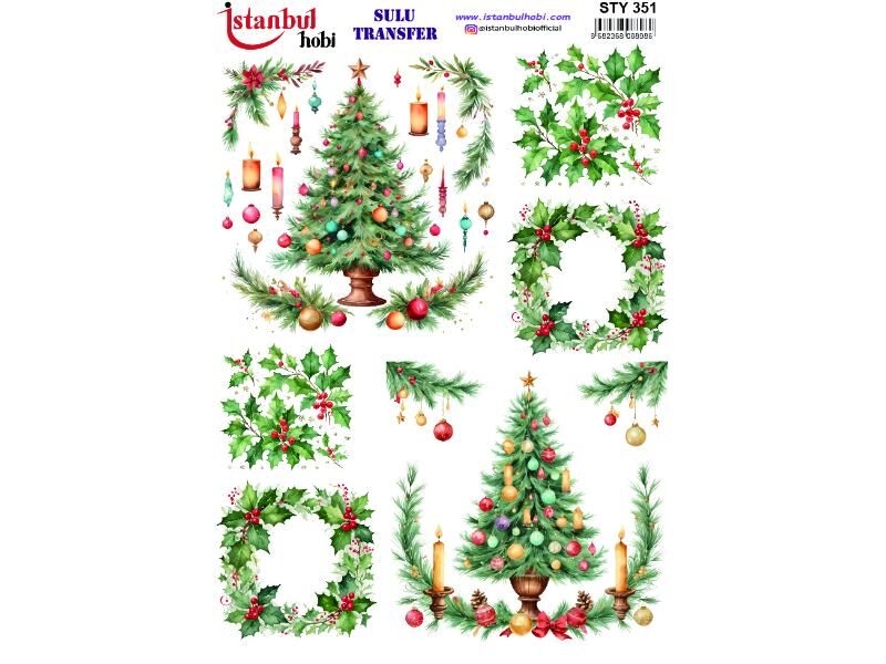 Yılbaşı Sulu Transfer Kağıdı 25x35cm STY-351