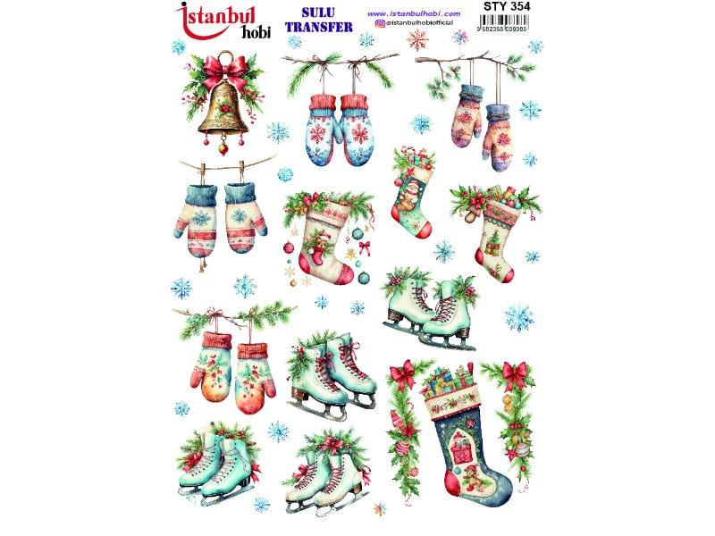 Yılbaşı Sulu Transfer Kağıdı 25x35cm STY-354