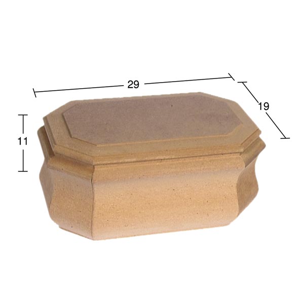 Ahşap Büyük Dalgalı Freze Kutu 29x19cm KU295