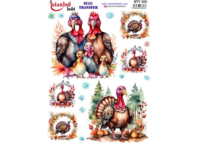 Yılbaşı Sulu Transfer Kağıdı 25x35cm STY-355