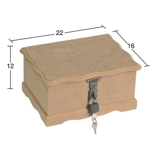 Ahşap Kilitli Kumbara Kutu 22x16cm KU290