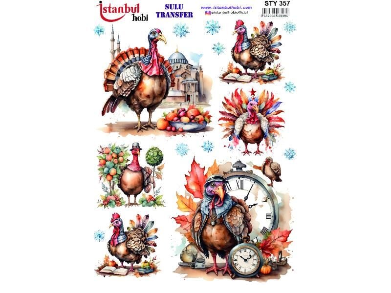 Yılbaşı Sulu Transfer Kağıdı 25x35cm STY-357