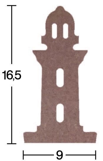 Ahşap Deniz Feneri 18mm 16,5x9cm H088