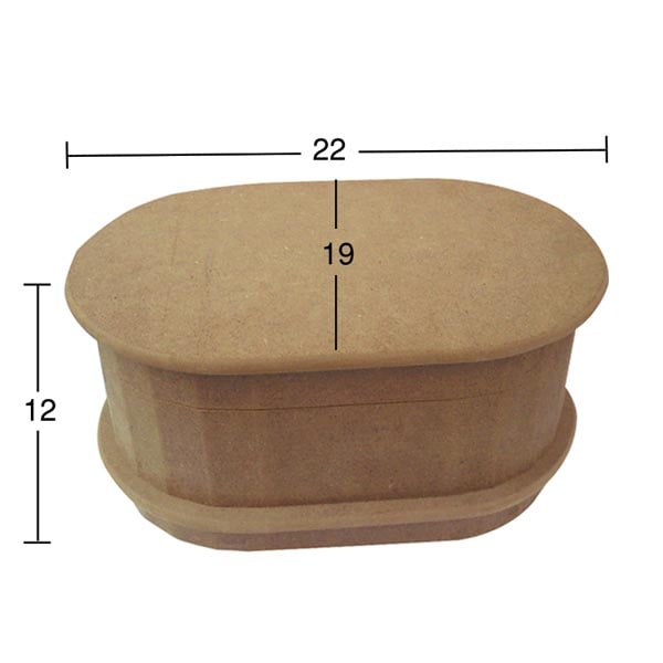 Ahşap Dilimli Oval Kutu 22x19cm KU272