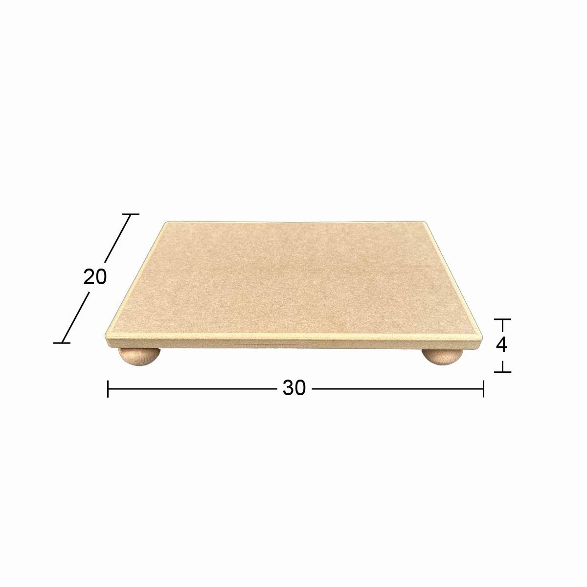 Ahşap Top Ayaklı Dikdörtgen Sunumluk 30x20cm SN30