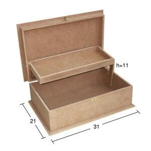 Ahşap Raflı Kutu 31x21cm KU266