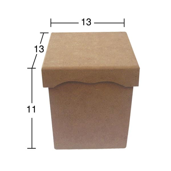Ahşap Küçük Saklama Kabı 13x13cm KU265