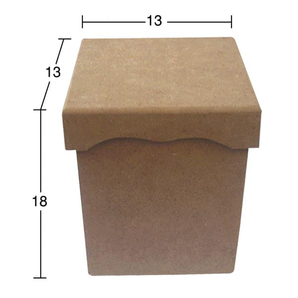 Ahşap Büyük Saklama Kabı 13x13cm KU263