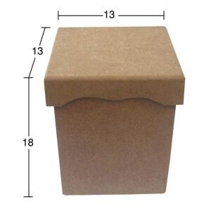 Ahşap Büyük Saklama Kabı 13x13cm KU263