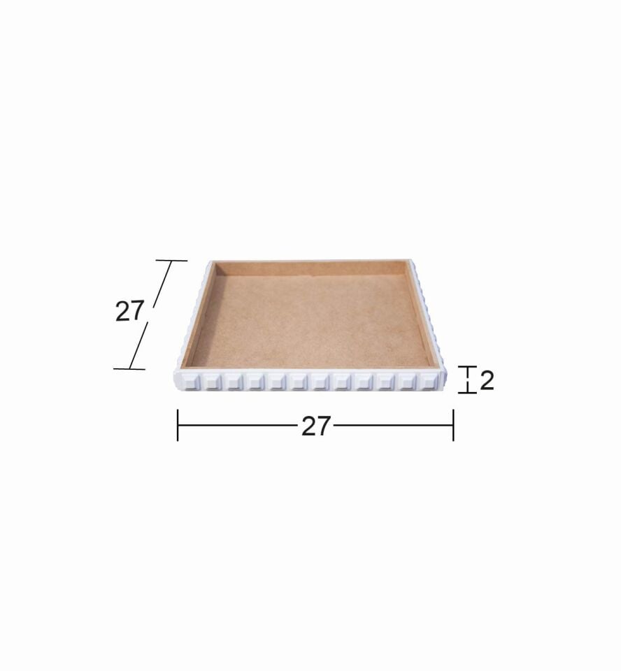 Ahşap Kare Çıtalı Tepsi 27x27cm EG17
