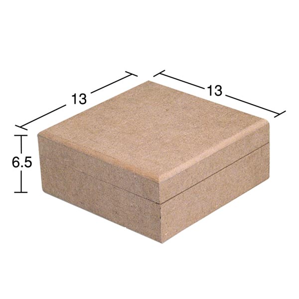 Ahşap Kare Geçme Kutu 13x13cm KU262