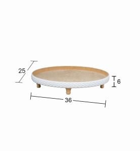 Ahşap Ayaklı Oval Çıtalı Sunumluk 36x25cm EG23