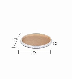 Ahşap Yuvarlak Çıtalı Tepsi 27x27cm EG49