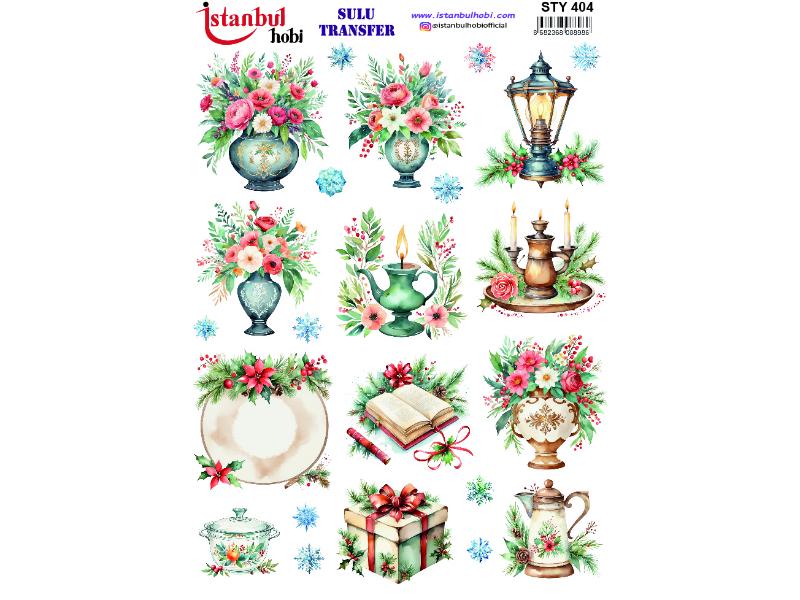 Yılbaşı Sulu Transfer Kağıdı 25x35cm STY-404