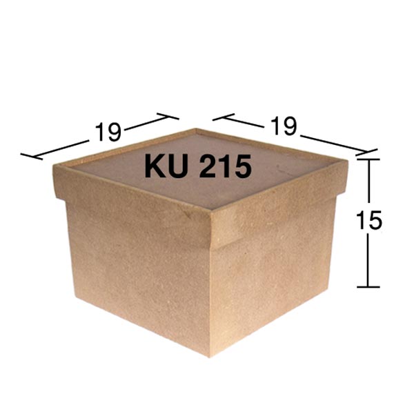 Ahşap Küçük Kare Saklama Kabı 19x19cm KU215