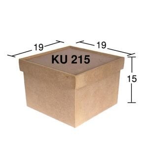 Ahşap Küçük Kare Saklama Kabı 19x19cm KU215