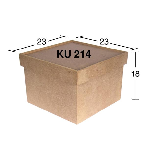 Ahşap Ortaboy Kare Saklama Kabı 23x23cm KU214
