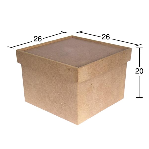 Ahşap Büyük Kare Saklama Kabı 26x26cm KU213