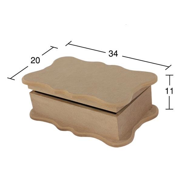 Ahşap Dalgalı Kutu 34x20cm KU208