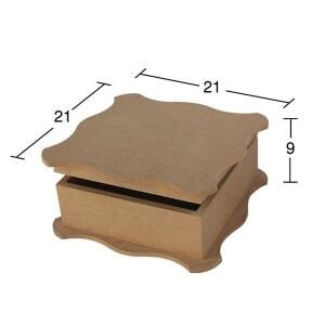 Ahşap Kare Kutu 21x21cm KU207