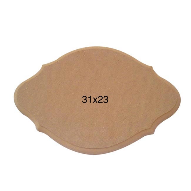 Ahşap Büyük Kulaklı Oval Pano 31x23cm PA236