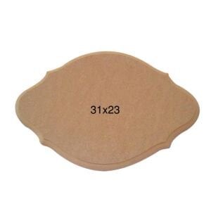 Ahşap Büyük Kulaklı Oval Pano 31x23cm PA236