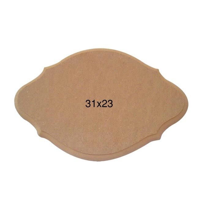 Ahşap Büyük Kulaklı Oval Pano 31x23cm PA236