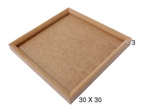Ahşap Büyük Kare 18 mm Çıta Pano 30x30cm PA215