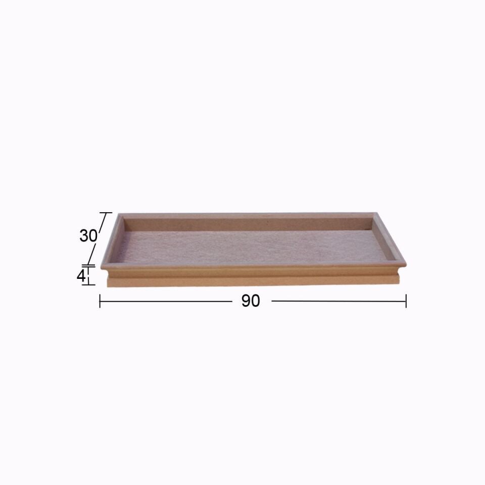 Ahşap Büyük Dikdörtgen İşlemeli Pano 90x30cm PA184