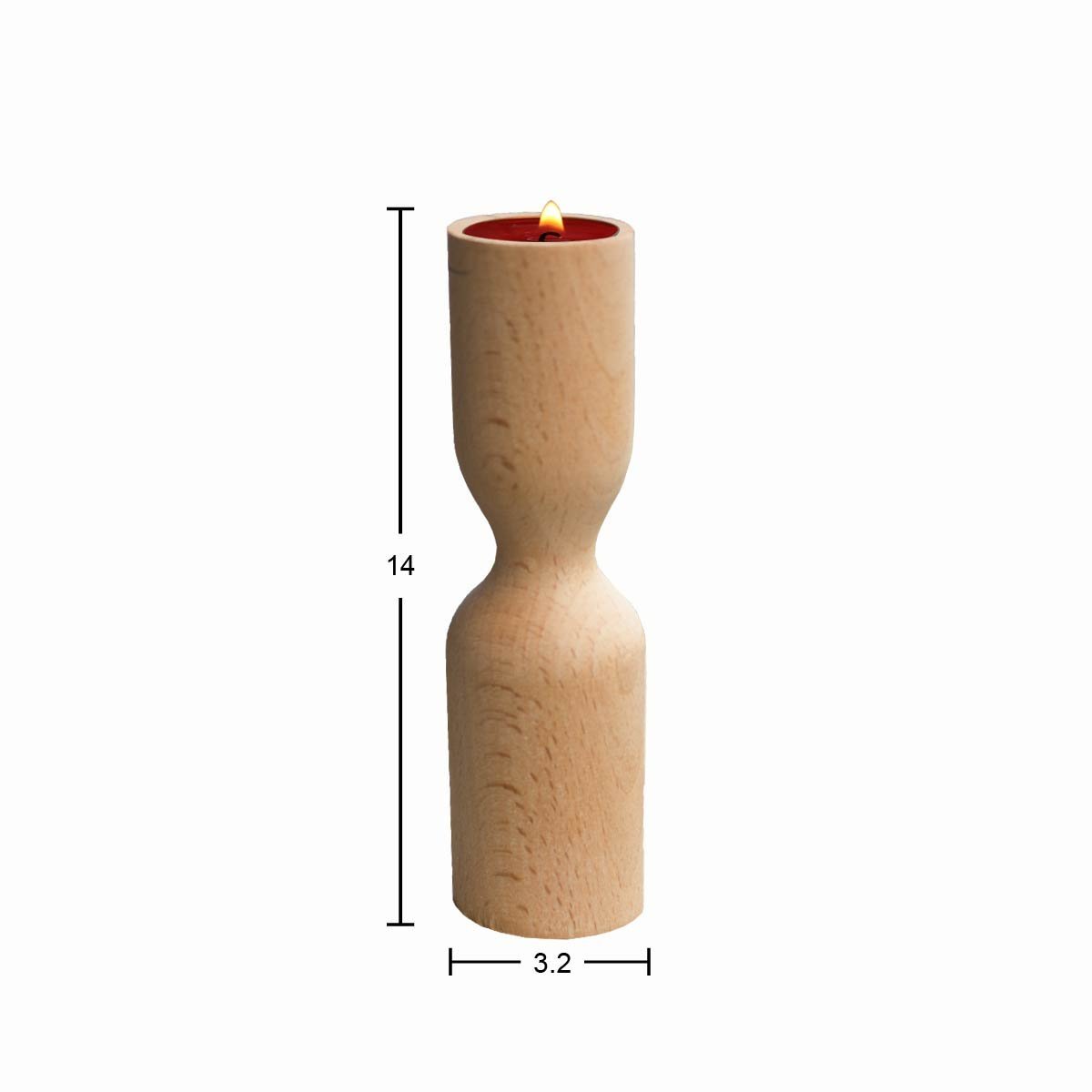 Ahşap Şamdan 14x3,2cm ŞA55