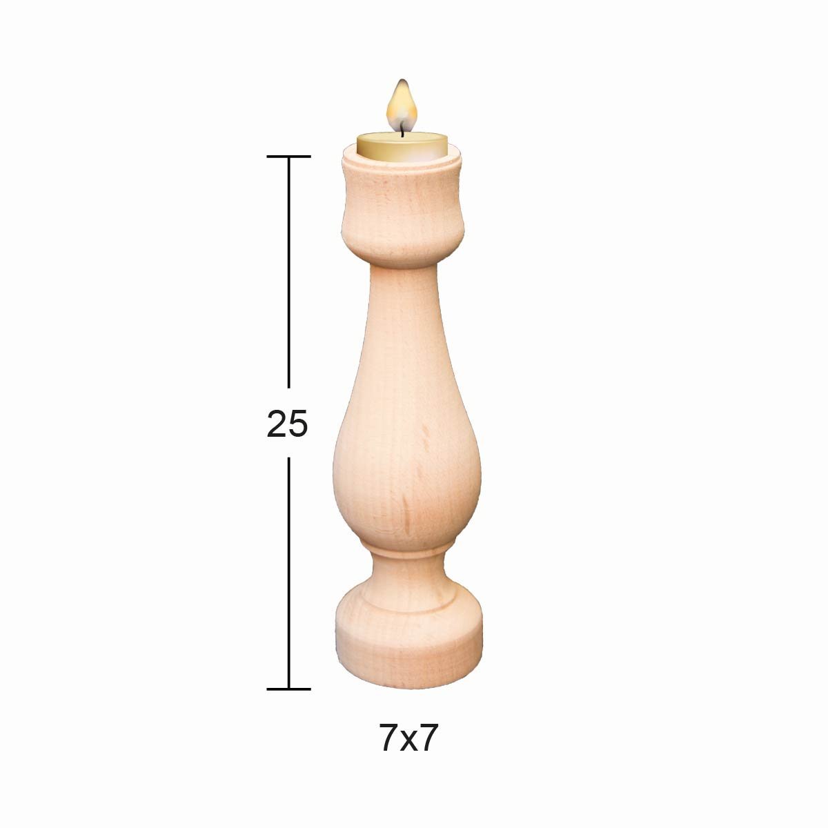 Ahşap Şamdan 25x7,7cm ŞA48