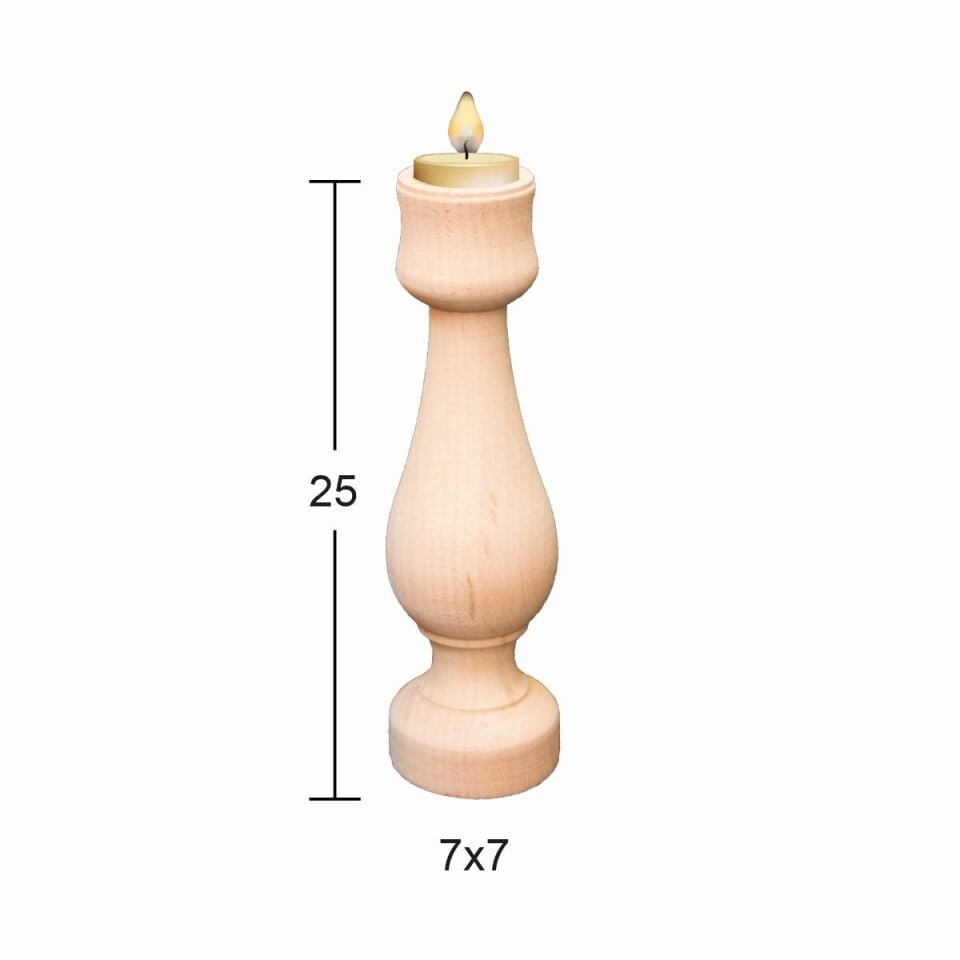 Ahşap Şamdan 25x7,7cm ŞA48