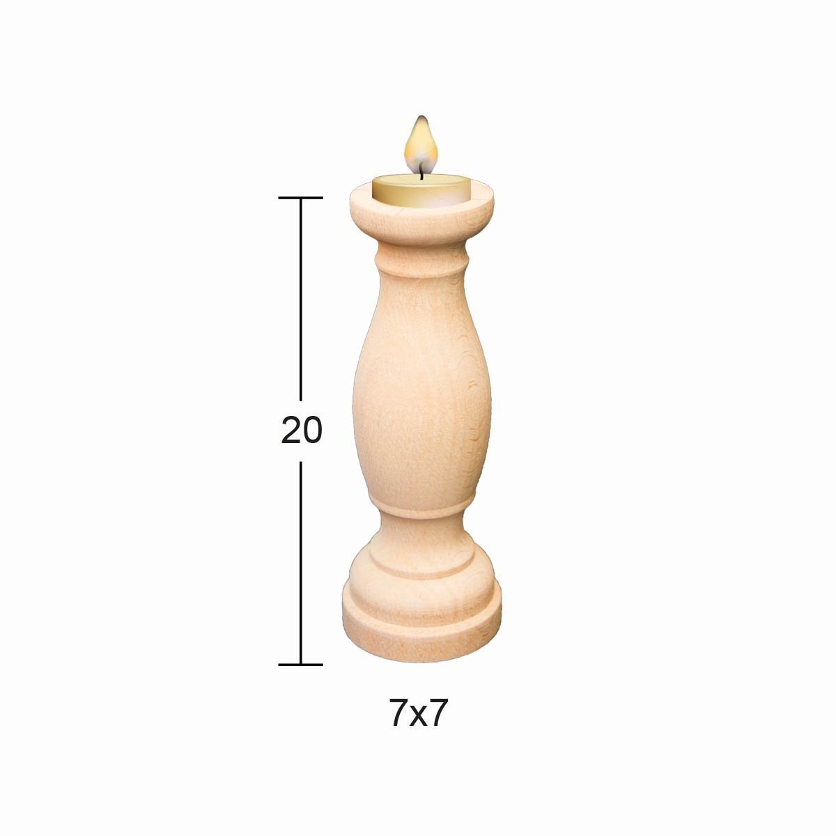 Ahşap Şamdan 20x7,7cm ŞA37