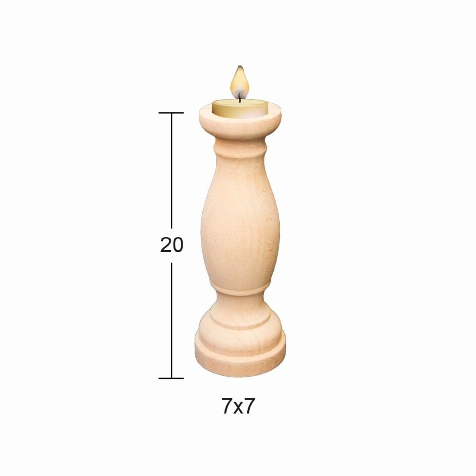 Ahşap Şamdan 20x7,7cm ŞA37