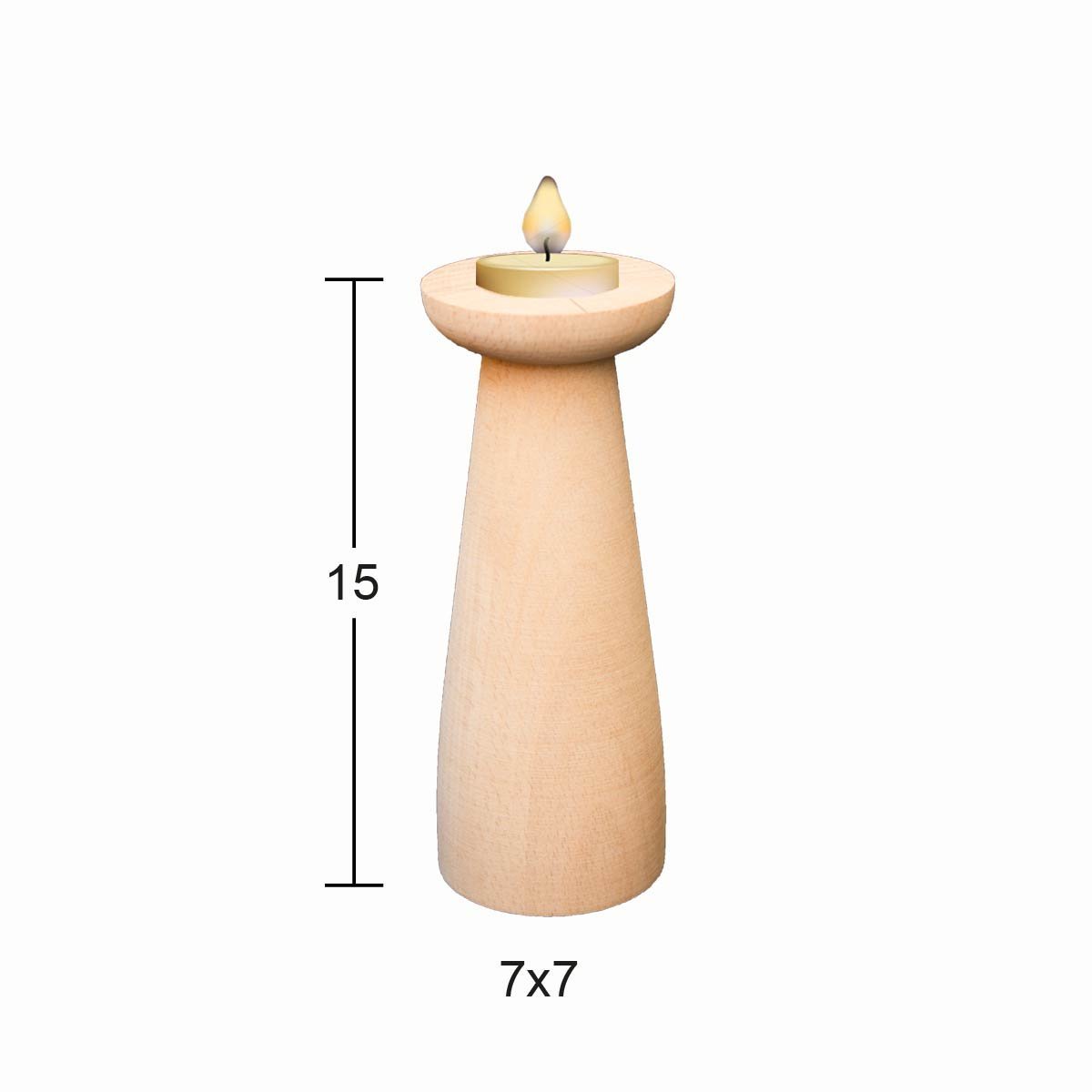 Ahşap Şamdan 15x7,7cm ŞA36