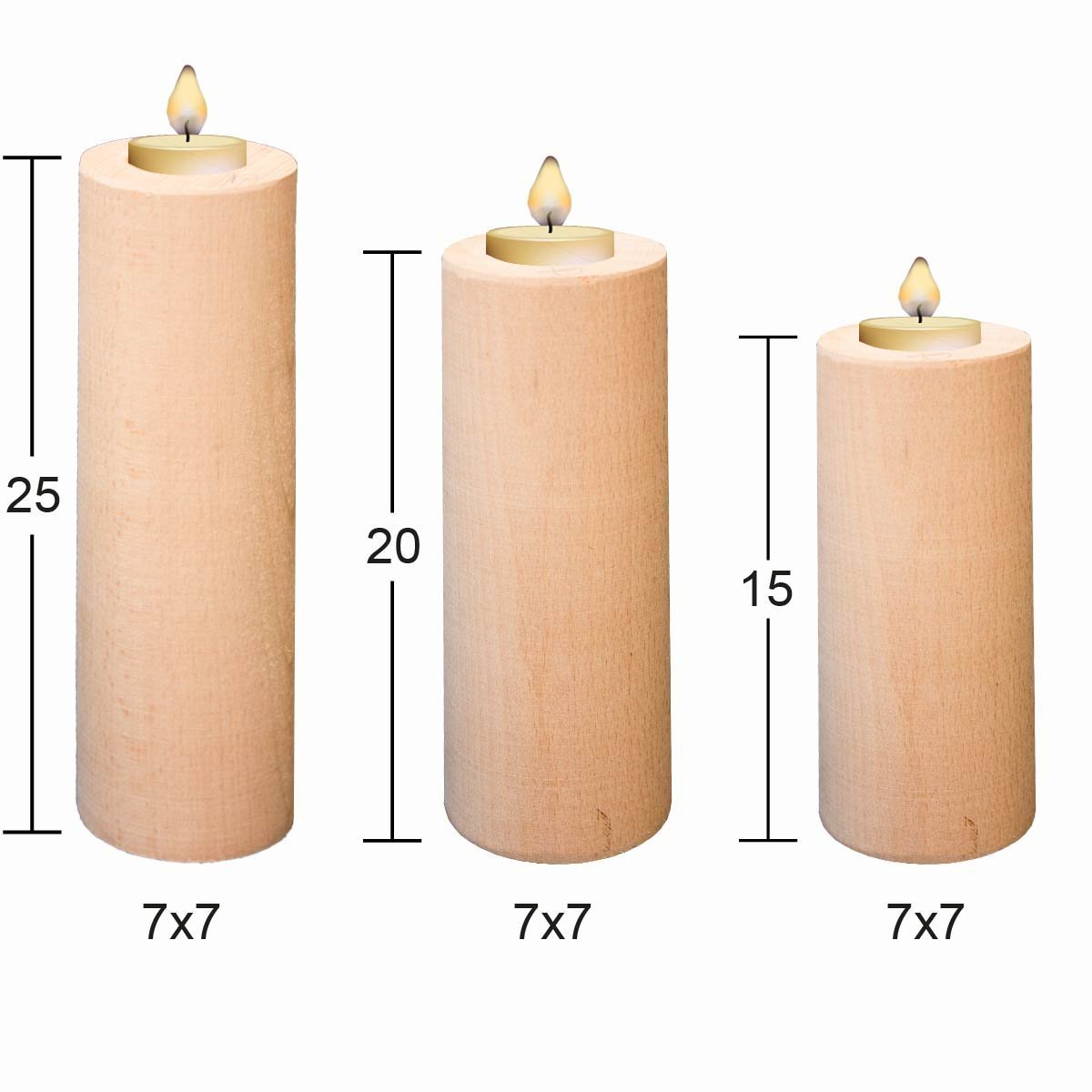Ahşap Şamdan ( 3'LÜ TAKIM ) ŞA28
