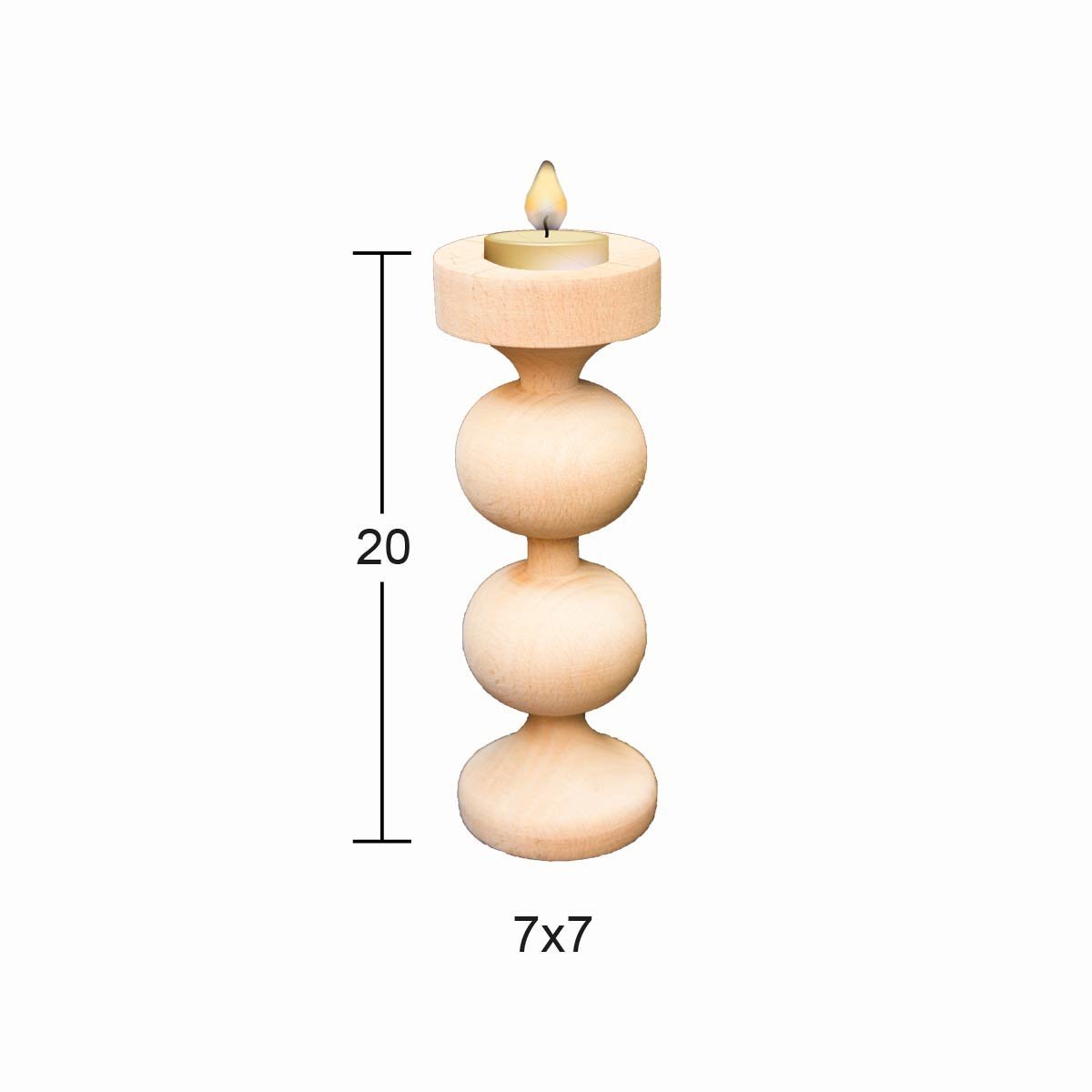 Ahşap Şamdan 20x7,7cm ŞA26