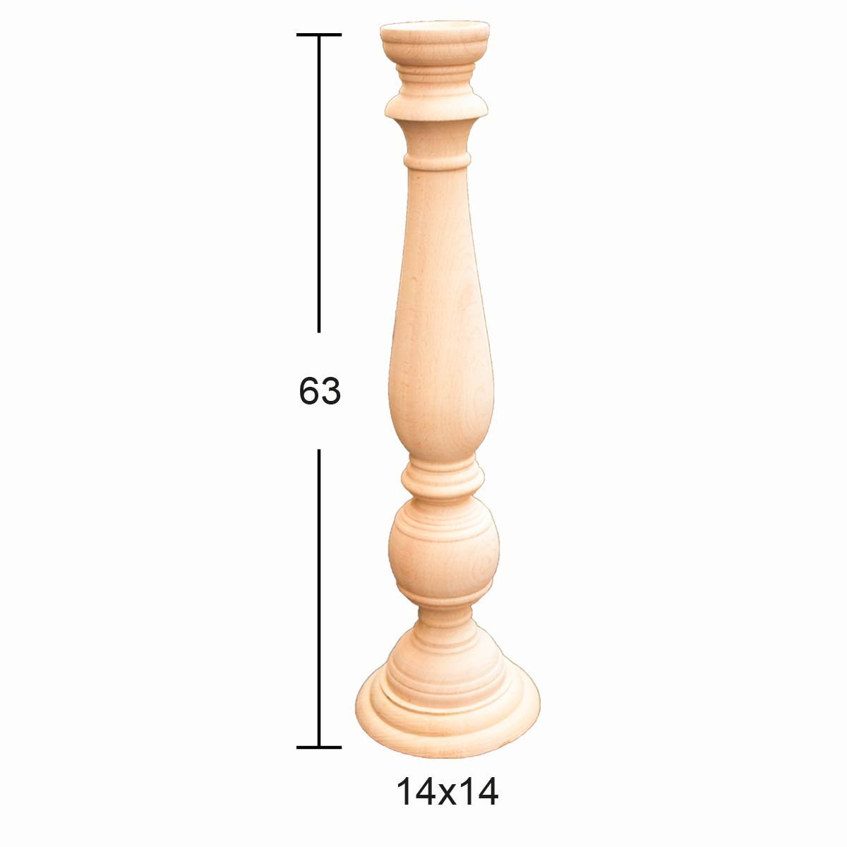 Ahşap Büyük Yer Şamdan 63x14cm ŞA13