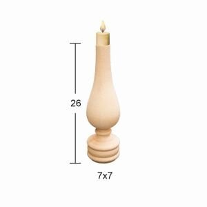 Ahşap Gaz Lambası Şamdan 26x7cm ŞA07