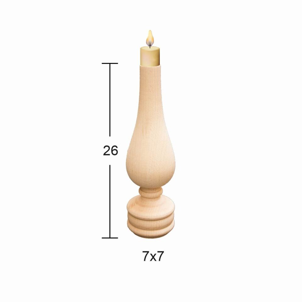 Ahşap Gaz Lambası Şamdan 26x7cm ŞA07